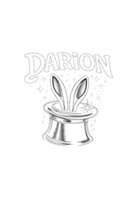 magischer logo mit zauberer hut